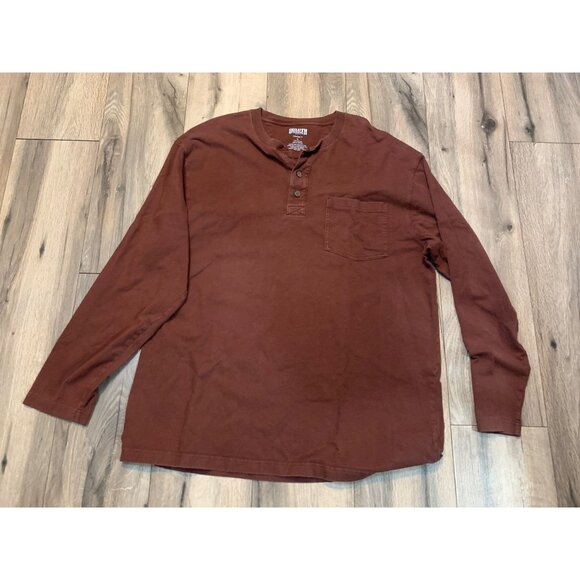 Duluth Trading Co. Men’s L Long Tail Long Sleeve T Shirt Cotton Maroon - Picture 1 of 4